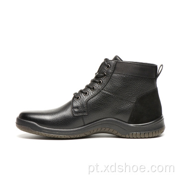 Bota de couro casual masculina outono-inverno